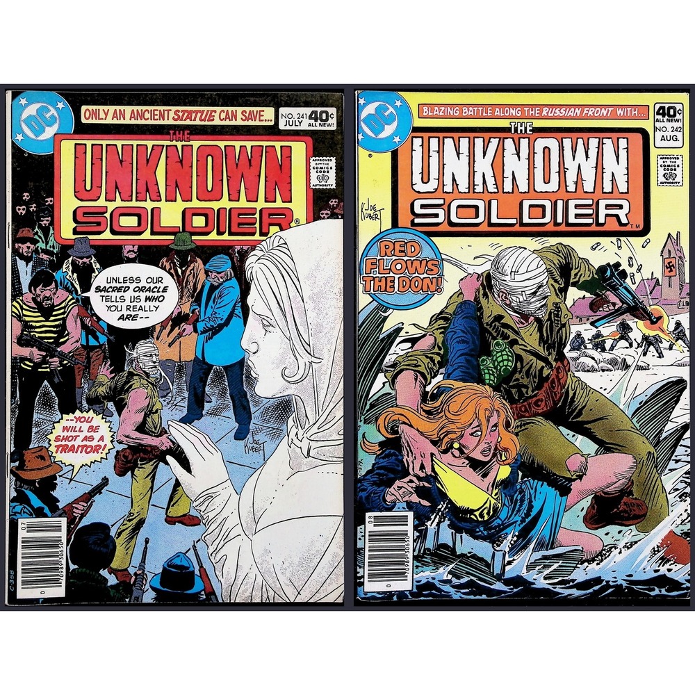 Unknown Soldier #241 242 2X Comic Lot Joe Kubert Cover Art War DC